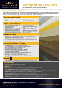 Vantage Range Ano-Dura - Product & Technical Data Sheet V3